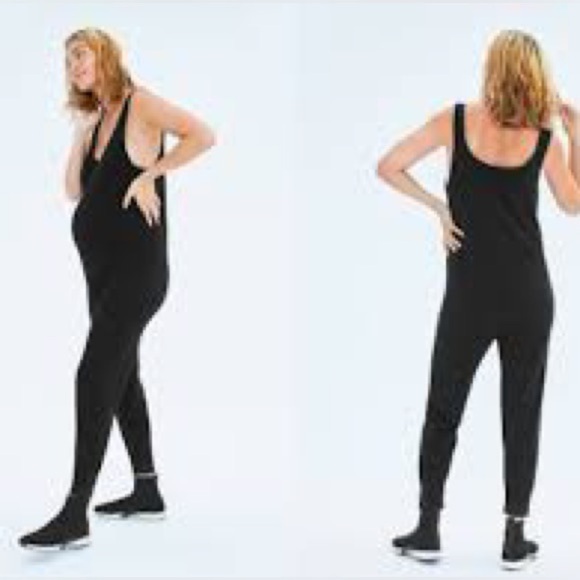 Zara Wool Blend Black Sleeveless Maternity Jumpsuit - Picture 2 of 6